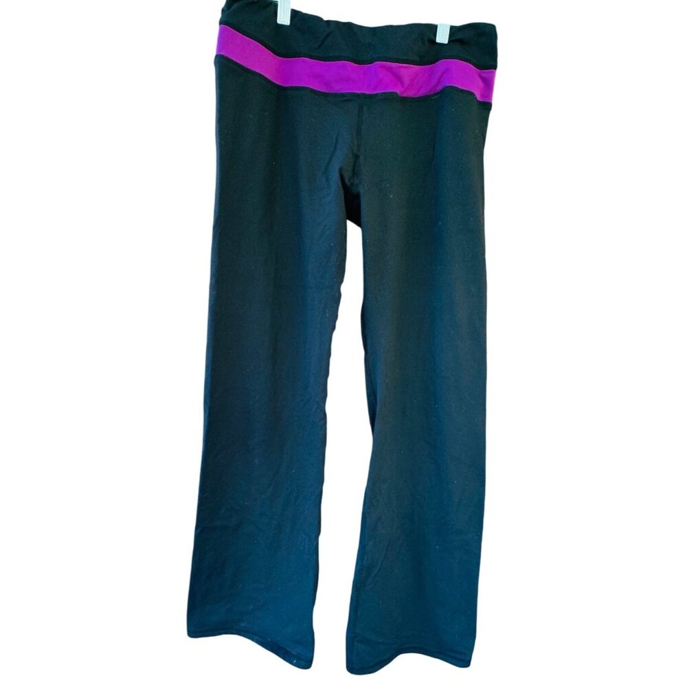 Lululemon Athletica Black & Purple Yoga Pants Size 12